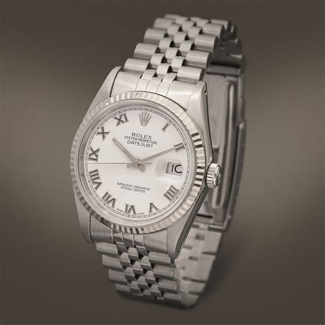 rolex datejust bianco numeri romani|rolex datejust 36 mm.